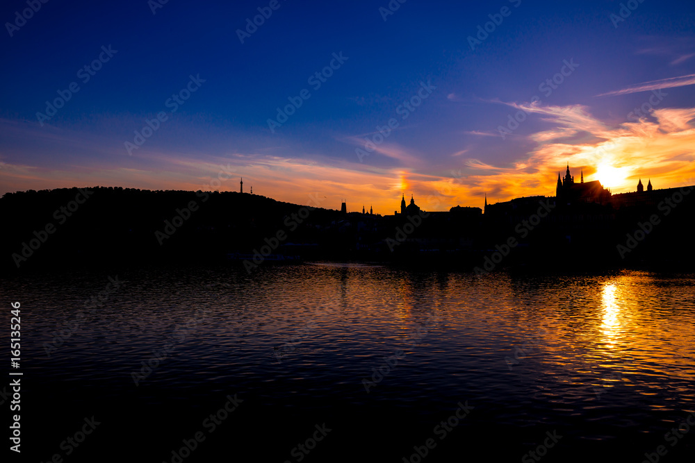 プラハ城の夕焼け