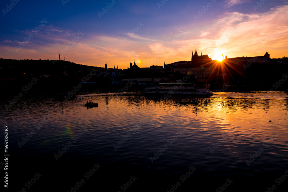 プラハ城の夕焼け