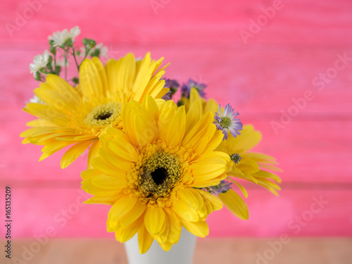 Colorful flowers with colorful backgrounds as well.