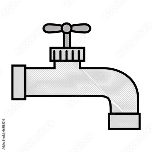 water tap icon over white background vector illustration