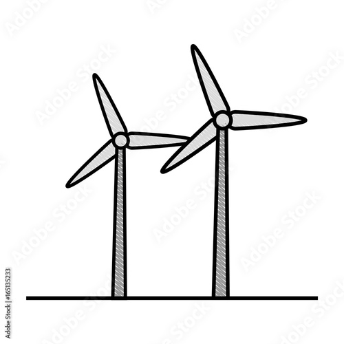 eolic turbines icon over white background vector illustration