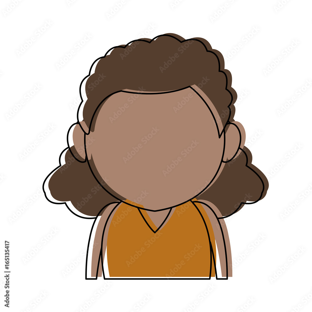 portrait woman avatar casual faceless image portrait woman avatar casual faceless image