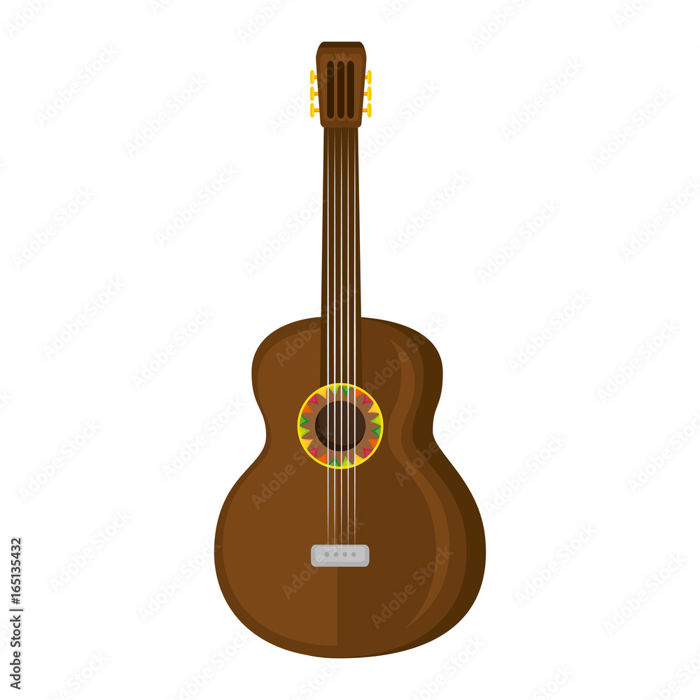 guitar instrument icon over white background vector illustration