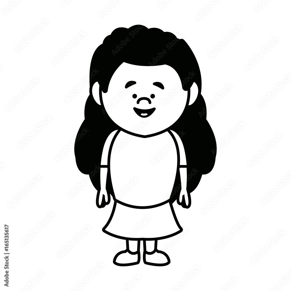 cartoon little girl young female person cartoon little girl young female person