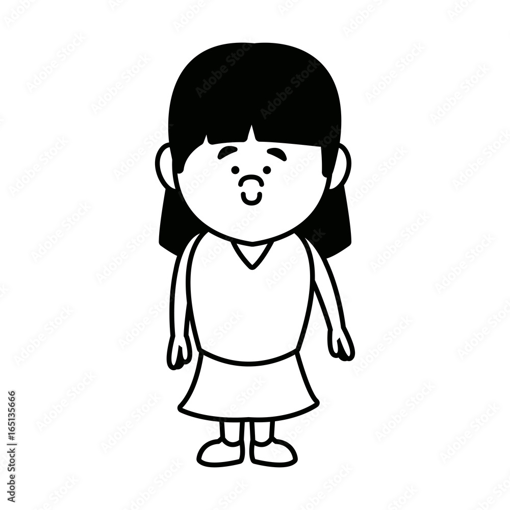 cartoon little girl young female person cartoon little girl young female person