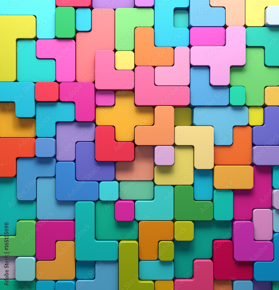 3D rendering abstract background of multi-colored rounded shapes 3D rendering abstract background of multi-colored rounded shapes