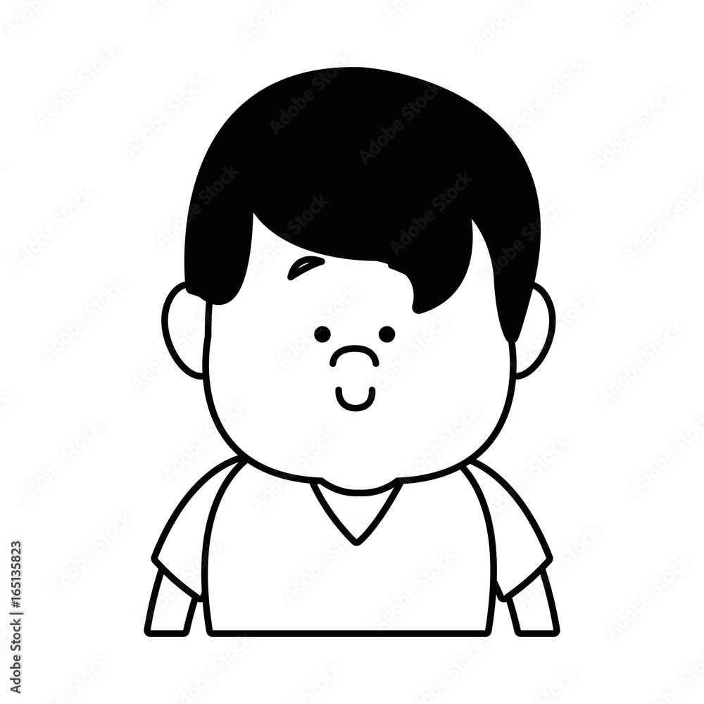 portrait young boy cartoon person front view portrait young boy cartoon person front view