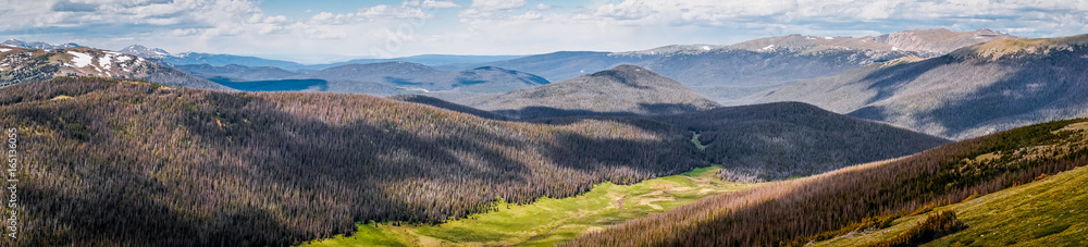 Obraz premium Sun Valley in the Rocky Mountains. Picturesque panorama of the nature of Colorado