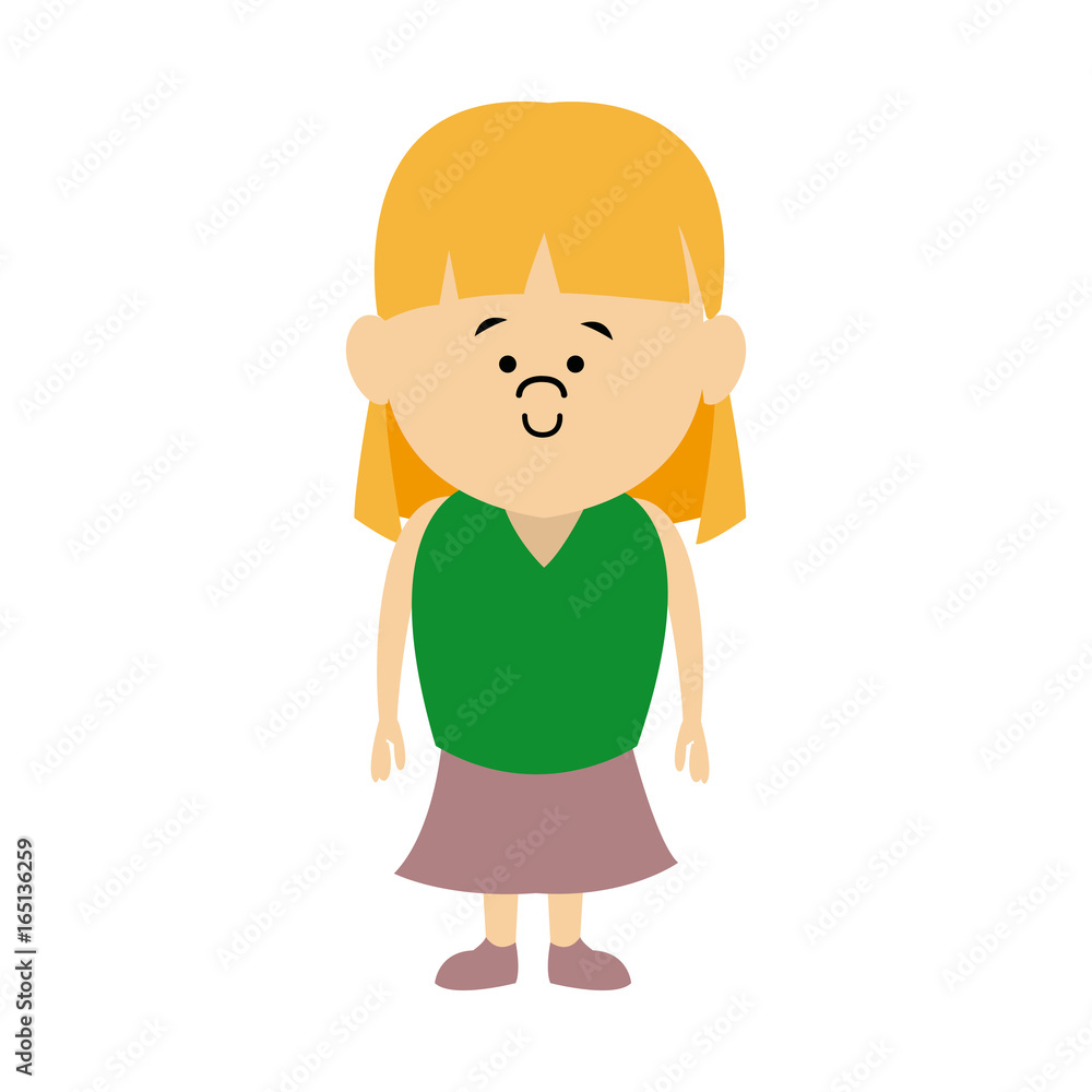 standing woman character people cartoon