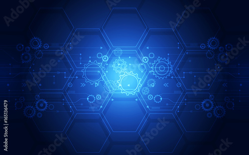 Abstract gear mechanic technology concept. vector illustration background