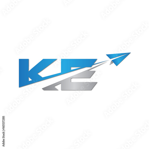 Free Download initial letter KE logo origami paper plane - GFXLoad