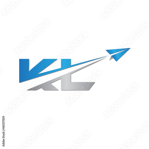 Free Download initial letter KL logo origami paper plane - GFXLoad