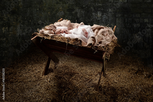 Fototapeta New Born Jesus on a Manger