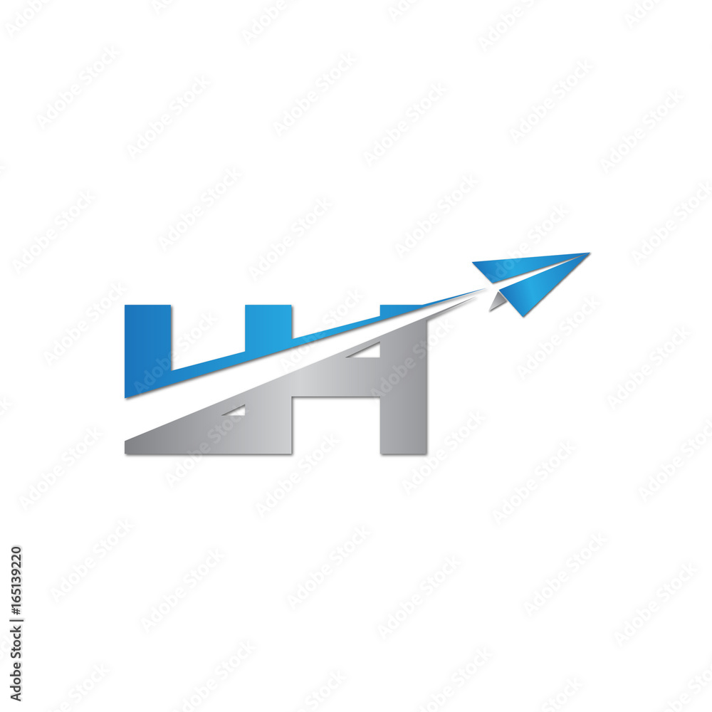 initial letter LH logo origami paper plane initial letter LH logo origami paper plane