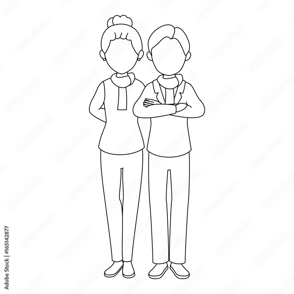 avatar couple with casual clothes icon over white background vector illustration avatar couple with casual clothes icon over white background vector illustration