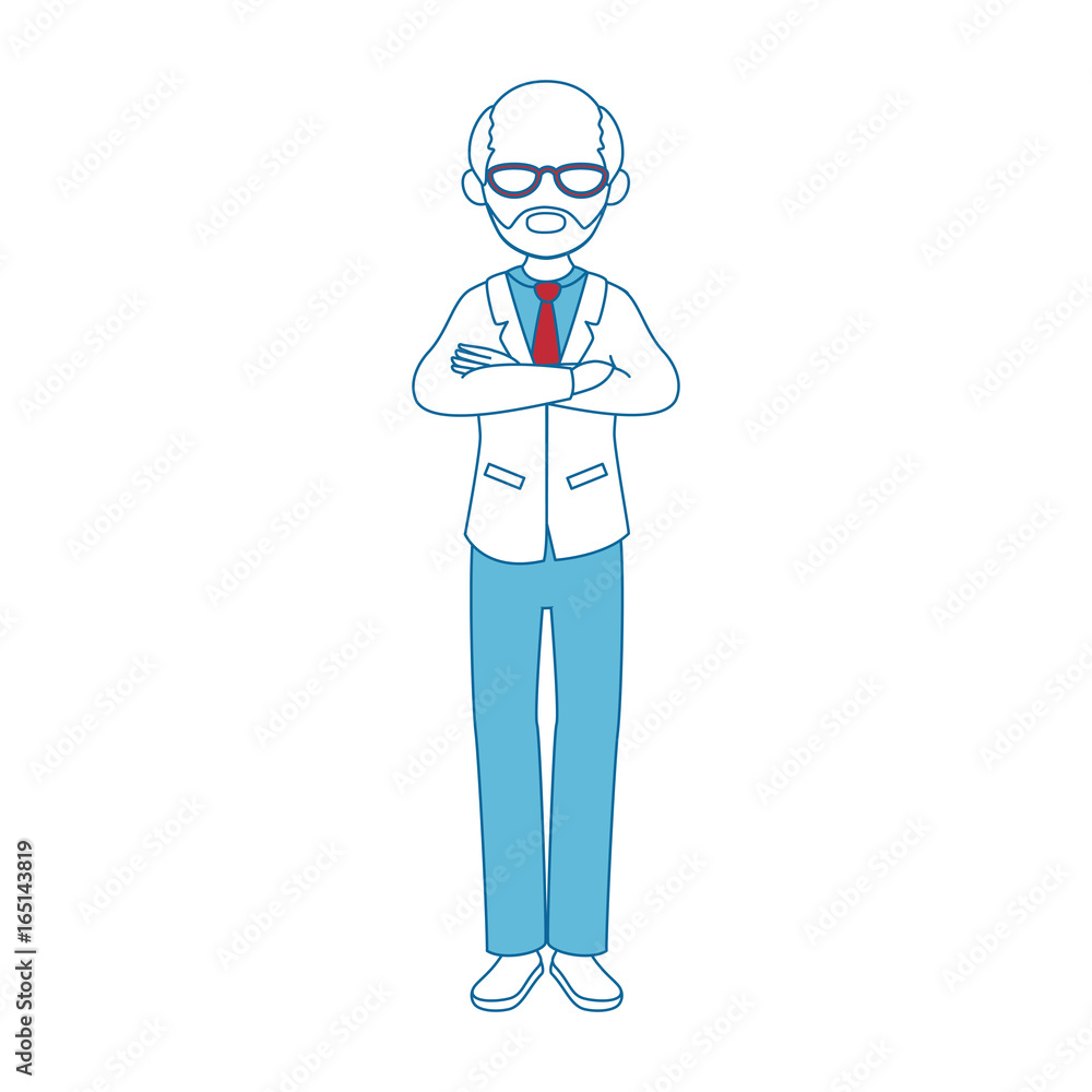 avatar man standing and wearing casual clothes icon over white background colorful design  vector illustration