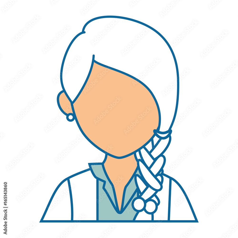 Fototapeta premium avatar woman icon over white background colorful design vector illustration
