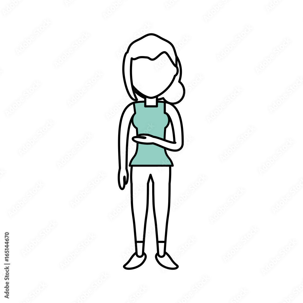 Young woman cartoon Young woman cartoon
