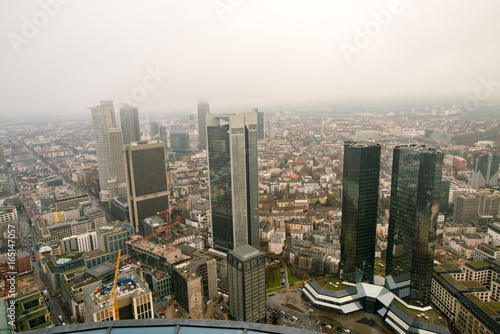 Frankfurt, Germany financial district aerial view.- 