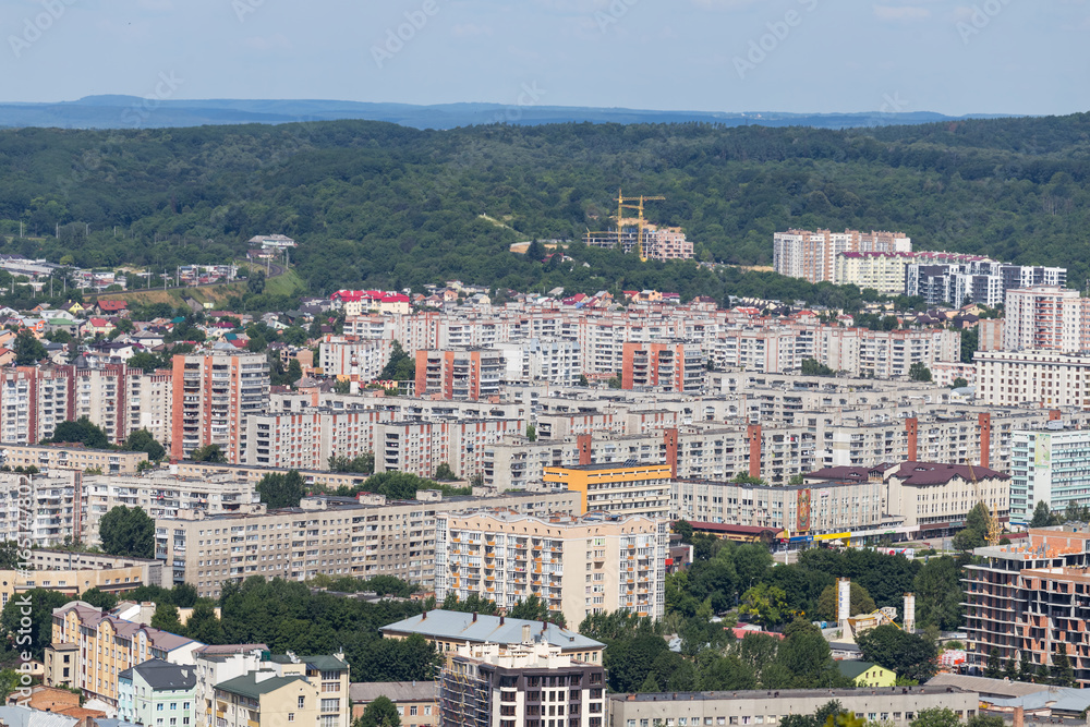 view from above to a Lviv city