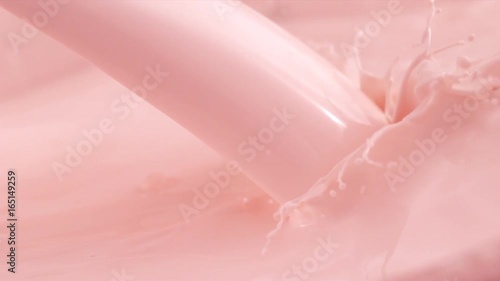 Wallpaper Mural Pouring Strawberry Flavored Milk. Slow Motion. Torontodigital.ca