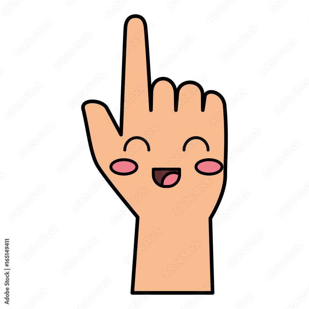 hand human index kawaii character vector illustration design hand human index kawaii character vector illustration design