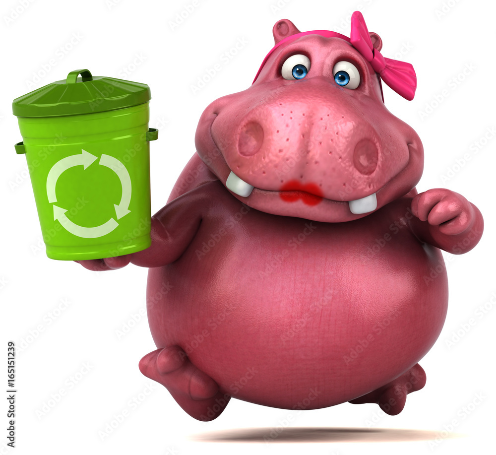Pink Hippo - 3D Illustration Pink Hippo - 3D Illustration