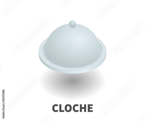 Cloche icon, vector symbol in isometric 3D style isolated on white background.