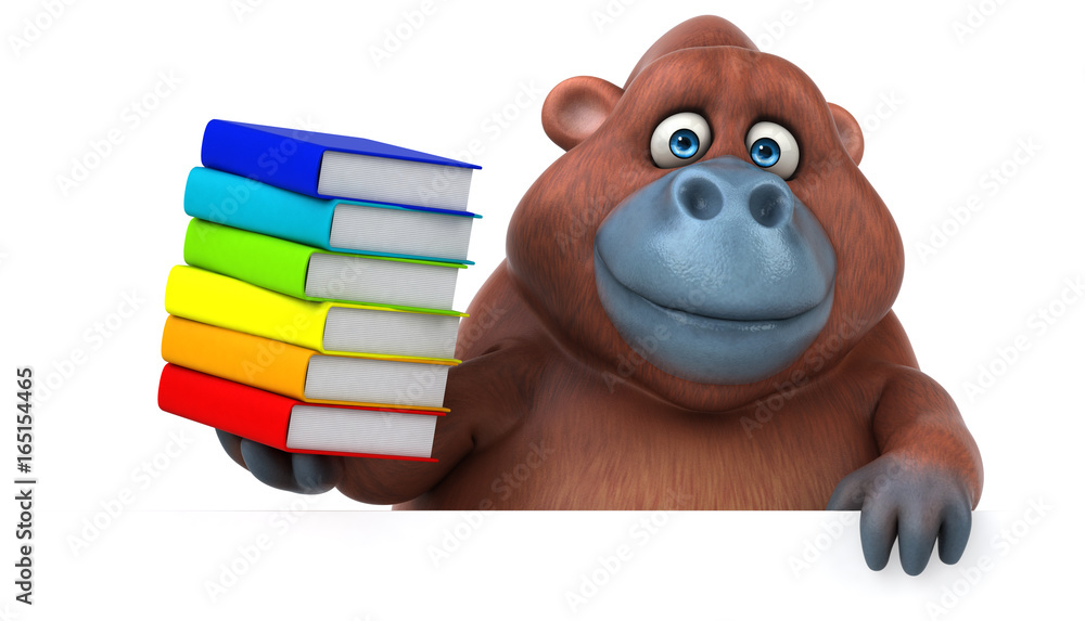 Naklejka premium Fun orangoutan - 3D Illustration