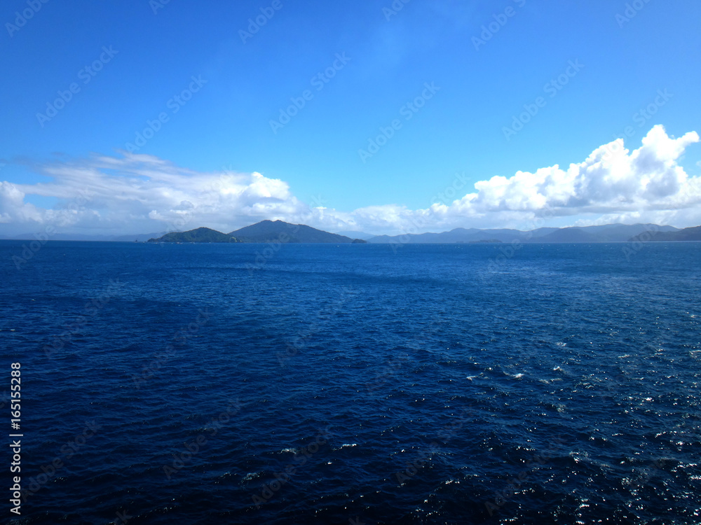 Scene of the Kawanasausau Strait, Milne Bay Province, Papua New Guinea.