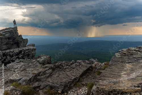 View on the storm from overcome mountain.
