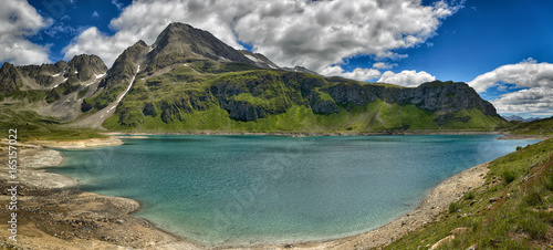 Mountain glacial lake in a great landscape