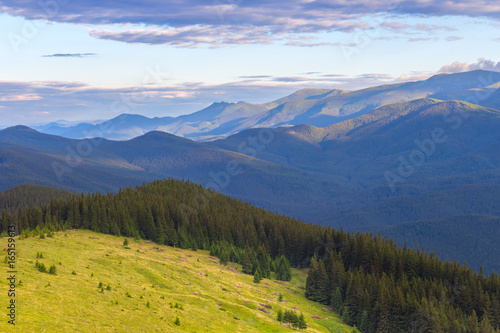 evening summer mountain landscape