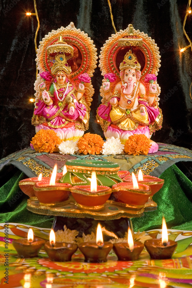 Fototapeta premium Hindu God Laxmi Ganesh