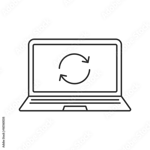 Laptop restart linear icon