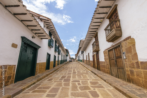 Street and houses on traditional old village photo