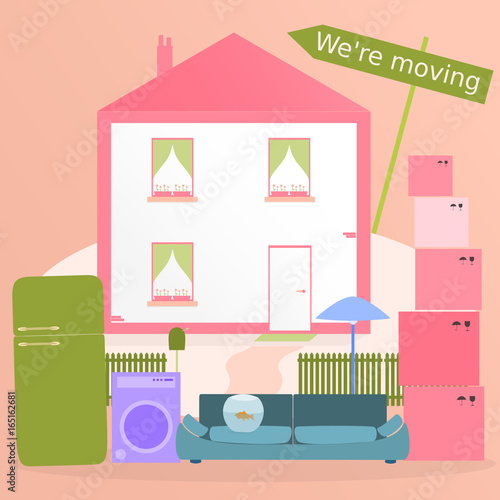 Relocation. We’re moving with house and furniture in trendy colors.