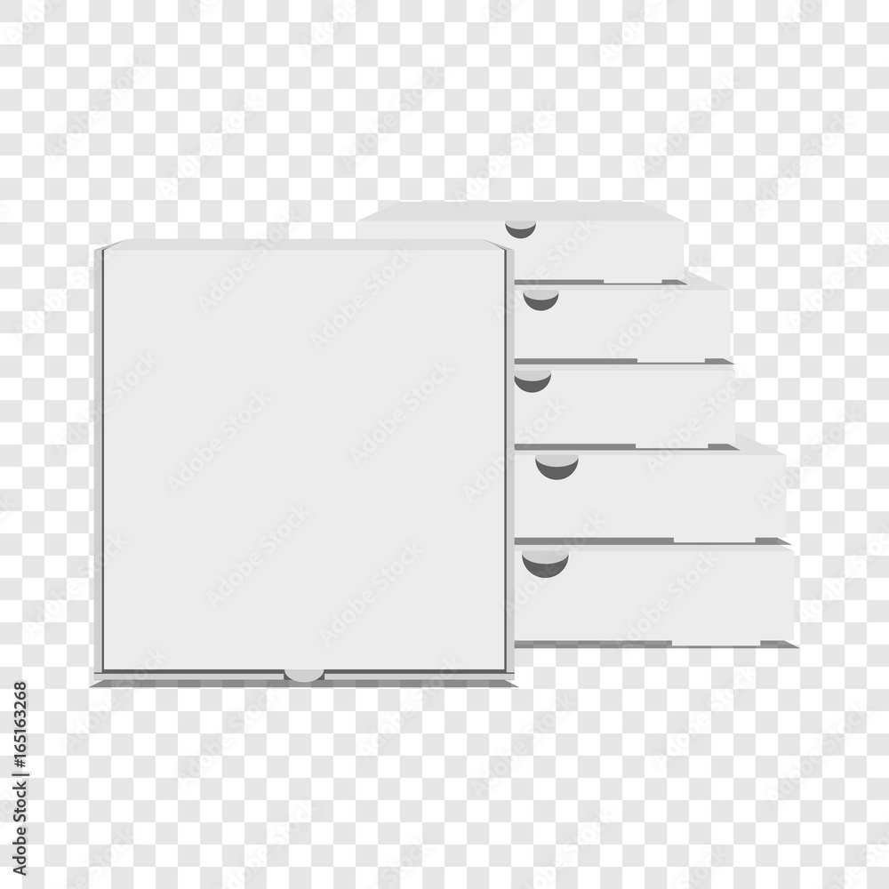 Fototapeta premium Pizza boxes icon, realistic style