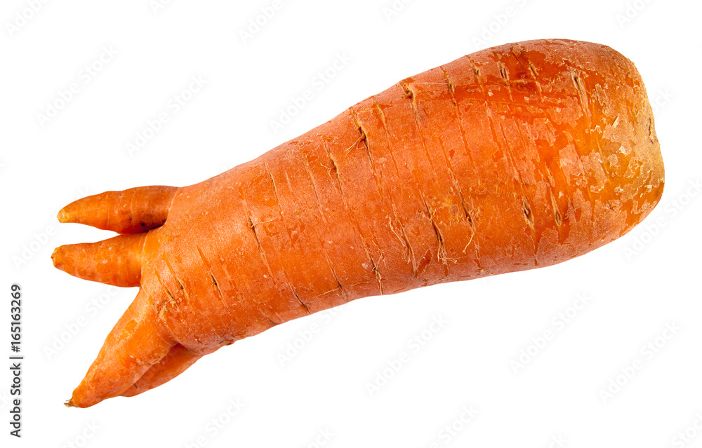 Carrots of unusual shape isolated on a white background Carrots of unusual shape isolated on a white background