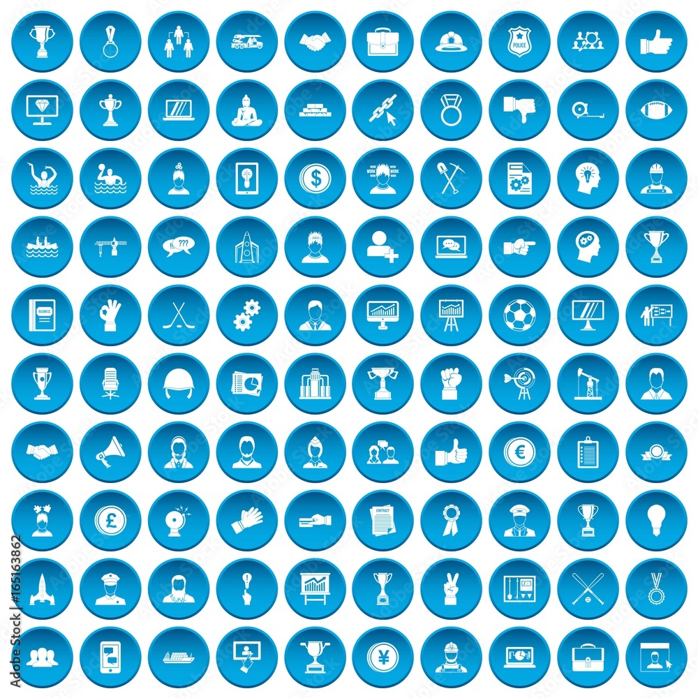 100 leadership icons set blue 100 leadership icons set blue