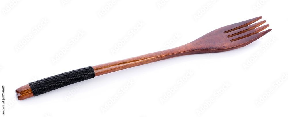 wooden fork isolated on white background wooden fork isolated on white background