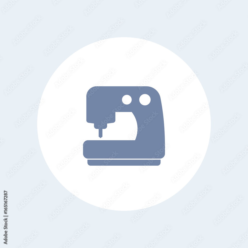 sewing machine icon isolated on white sewing machine icon isolated on white