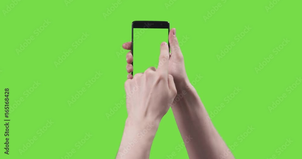 11 young man hand touch gestures with smartphone on green screen 11 young man hand touch gestures with smartphone on green screen