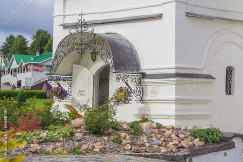 Sergiev Passad, Territory adjacent to the Temple of St. Sergius of Radonezh. Chapel, Temple of Paschvoi Friday. Summer, Russia. Landscape.
