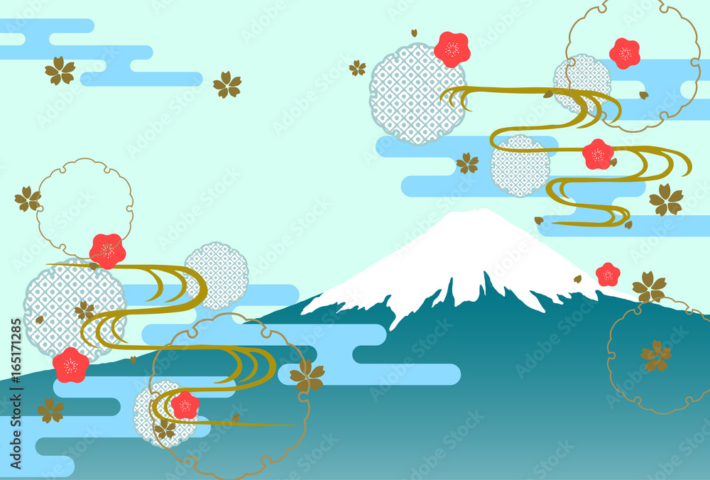 Obraz premium 背景素材 富士山