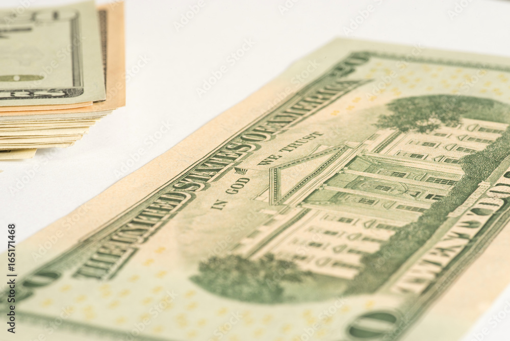 Nahaufnahme von Dollar Geldscheinen Nahaufnahme von Dollar Geldscheinen