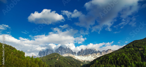 Dolomites Italian Alps at springtime. Beautiful nature landscape