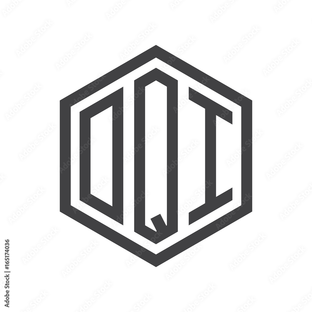 three-letter initials hexagon logo black three-letter initials hexagon logo black