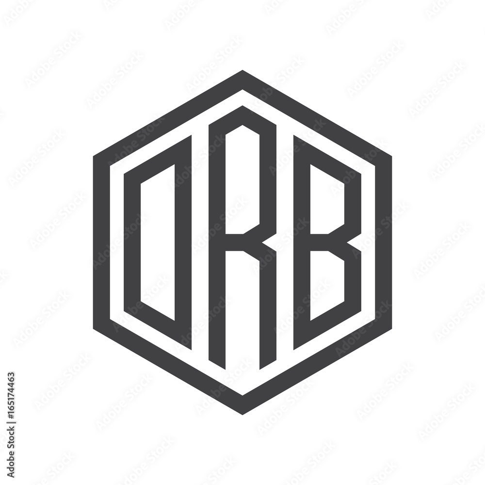 three-letter initials hexagon logo black three-letter initials hexagon logo black