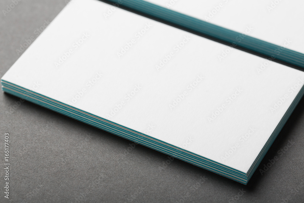 blank business cards with blue edges on black background blank business cards with blue edges on black background